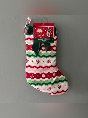 Dolly Parton Christmas Holiday Stocking with Bow 17.5 in, Green Red White - New